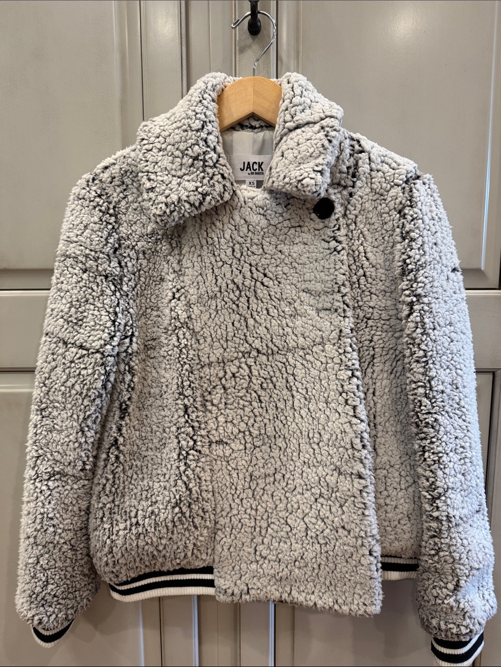 Jack by BB Dakota Light Gray Teddy Faux Shearling Jacket